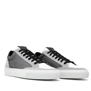 P448 Men's Soho Sneaker, Italian Leather, Black/Gray,‎ Size 10.5, Euro 43, NWT